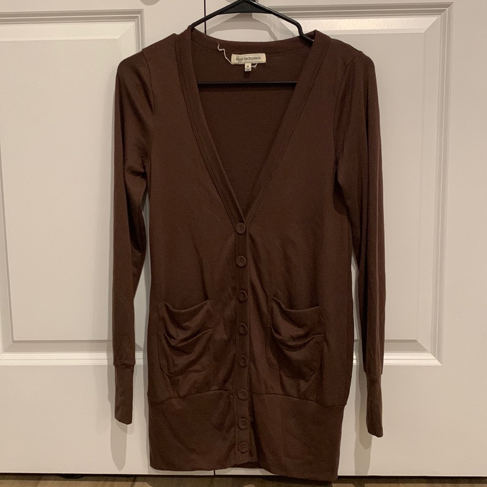 Poof Excellence Brown Cardigan - size m